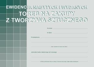 Ewidencja nabytych i wydanych toreb na zakupy z tworzywa sztucznego. Wydawca: MICHALCZYK i PROKOP druki. Multiszop.pl Opakowanie Ewidencja nabytych i wydanych toreb na zakupy z tworzywa sztucznego