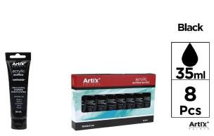 Opakowanie Farba akrylowa czarna 35ml (8szt)
