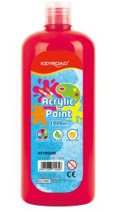 Opakowanie Farba akrylowa KEYROAD butelka 1000ml czerwona