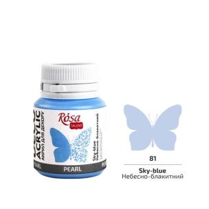 Farba akrylowa perłowa sky-blue 81 20ml. Wydawca: Rosa. Multiszop.pl Opakowanie Farba akrylowa perłowa sky-blue 81 20ml