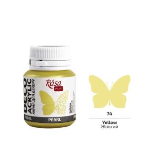 Farba akrylowa perłowa yellow 74 20ml. Wydawca: Rosa. Multiszop.pl Opakowanie Farba akrylowa perłowa yellow 74 20ml