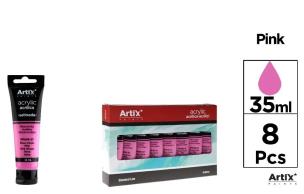 Opakowanie Farba akrylowa różowa 35ml (8szt)