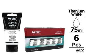 Opakowanie Farba akrylowa tytanowy biały 75ml (6szt)