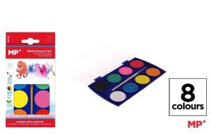 Opakowanie Farba akwarelowa z pędzelkiem 8 kolorów