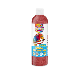 Opakowanie Farba dekoracyjna brokatowa czerwona 250ml