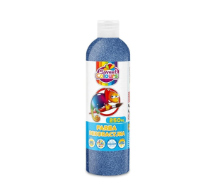 Opakowanie Farba dekoracyjna brokatowa niebieska 250ml