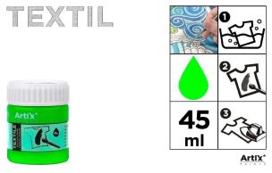 Opakowanie Farba do tkanin zielona fluor 45ml (6szt)