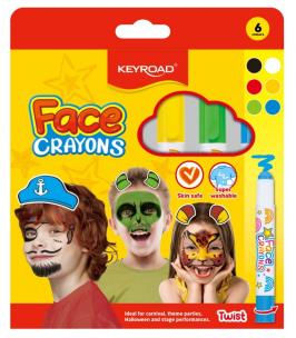 Opakowanie Farby do malowania twarzy KEYROAD 6 kolorów