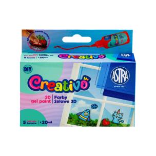 Opakowanie Farby do tworzenia naklejek żelowych Astra Creativo 5x20ml