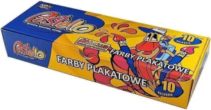 Farby plakatowe 20ml 10 kolorów. Wydawca: Alfa Pastello. Multiszop.pl Opakowanie Farby plakatowe 20ml 10 kolorów