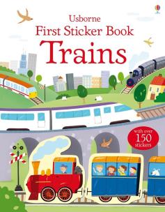 Okładka książki First Sticker Book Trains wer. angielska