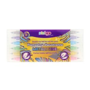 Opakowanie Flamastry dwustronne metaliczne 6 kolorów STRIGO