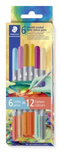 Flamastry dwustronne Multiverse 6szt 12 kolorów. Wydawca: STAEDTLER. Multiszop.pl Opakowanie Flamastry dwustronne Multiverse 6szt 12 kolorów