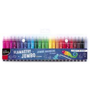 Flamastry Jumbo 24 kolory Kidea. Wydawca: Derform. Multiszop.pl Opakowanie Flamastry Jumbo 24 kolory Kidea
