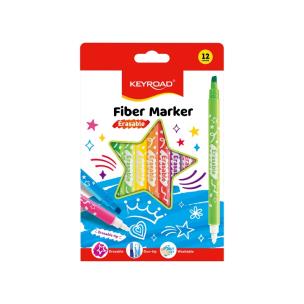 Opakowanie Flamastry KEYROAD Fiber Marker wymazywalne 12 kolorów