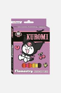 Flamastry Kuromi 12 kolorów. Wydawca: ST-MAJEWSKI. Multiszop.pl Opakowanie Flamastry Kuromi 12 kolorów
