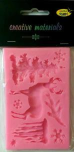 Opakowanie Forma silikonowa 7 x 1cm Świerk, Jeleń