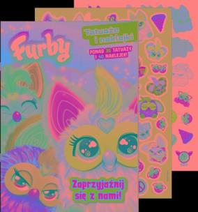 Furby. Tatuaże i naklejki. Autor:   Praca zbiorowa. Multiszop.pl Okładka książki Furby. Tatuaże i naklejki