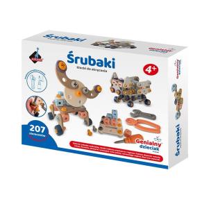 Opakowanie Genialny Dzieciak. Śrubaki klocki 207el