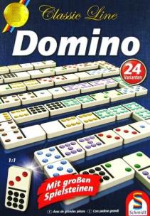 Gra Domino linia klasyczna. Wydawca: Schmidt Gry. Multiszop.pl Opakowanie Gra Domino linia klasyczna