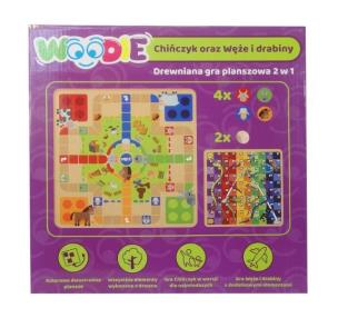 Opakowanie Gra drewniana 2w1 Chińczyk/Węże i drabiny Woodie