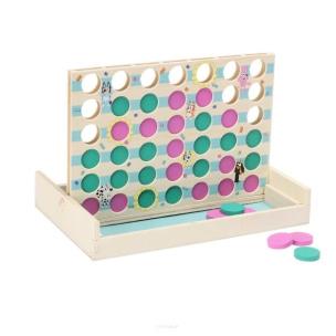 Gra drewniana Cztery w rzędzie Bluey. Wydawca: MICKI. Multiszop.pl Opakowanie Gra drewniana Cztery w rzędzie Bluey