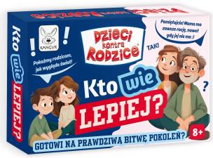 Gra Dzieci kontra Rodzice Kto wie lepiej?. Wydawca: Kangur. Multiszop.pl Opakowanie Gra Dzieci kontra Rodzice Kto wie lepiej?