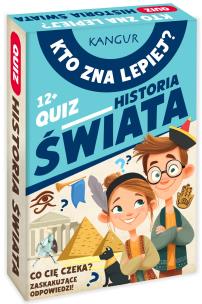 Gra Kto zna lepiej? Quiz Historia Świata. Wydawca: Kangur. Multiszop.pl Opakowanie Gra Kto zna lepiej? Quiz Historia Świata
