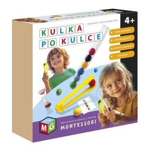 Gra Montessori Kulka po kulce. Wydawca: MULTIGRA. Multiszop.pl Opakowanie Gra Montessori Kulka po kulce