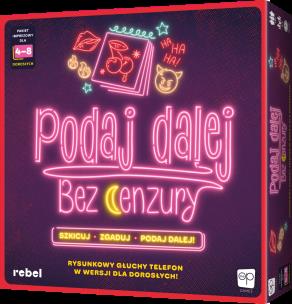 Gra Podaj dalej! Bez cenzury. Wydawca: Rebel. Multiszop.pl Opakowanie Gra Podaj dalej! Bez cenzury