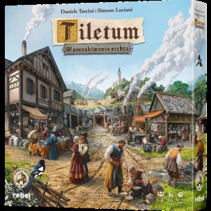 Gra Tiletum: W poszukiwaniu srebra. Wydawca: Rebel. Multiszop.pl Opakowanie Gra Tiletum: W poszukiwaniu srebra