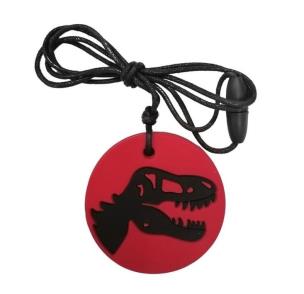 Opakowanie Gryzak antystresowy naszyjnik - dinozaur czerwony