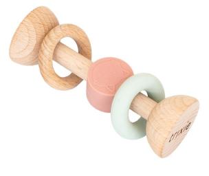 Opakowanie Grzechotka drewniana silikonowa Kot