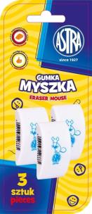 Opakowanie Gumka myszka 3szt ASTRA