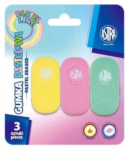 Opakowanie Gumka owalna pastelowa blister 3szt