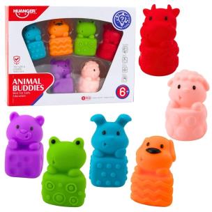 Gumowe miękkie klocki zwierzątka 6el.. Wydawca: Leantoys. Multiszop.pl Opakowanie Gumowe miękkie klocki zwierzątka 6el.
