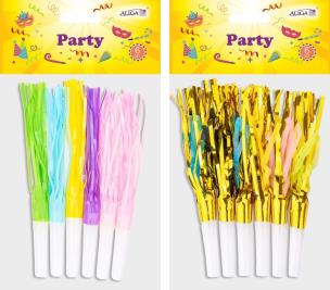 Opakowanie Gwizdek pastelowy lub metalizowany 6szt MIX