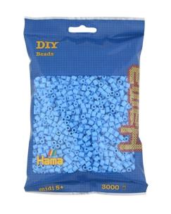 Opakowanie Hama Midi Koraliki w woreczku 3000 pastelowe niebieskie