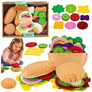 Opakowanie Hamburgery i kanapki filcowe DIY 28el