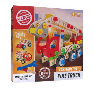 Opakowanie Heros Klocki konstrukcyjne wóz strażacki 3w1, 155 elementów