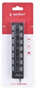 Opakowanie Hub GEMBIRD UHB-U2P7-03 (7x USB 2.0; kolor czarny)