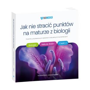 Jak nie stracić punktów na maturze z biologii 2025+ cz. 2 – poradnik z przykładowymi zadaniami maturalnymi i komentarzami. Autor: Krzysztof Brom, Justyna Powałka. Multiszop.pl Okładka książki Jak nie stracić punktów na maturze z biologii 2025+ cz. 2 – poradnik z przykładowymi zadaniami maturalnymi i komentarzami