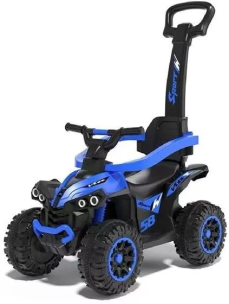 Jeździk Mega dziecięcy z rączką niebieski. Wydawca: Baby Mix. Multiszop.pl Opakowanie Jeździk Mega dziecięcy z rączką niebieski