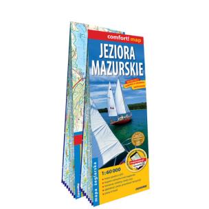 Okładka książki Jeziora Mazurskie; 2-częściowa laminowana mapa żeglarska 1:60 000