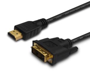 Okładka książki Kabel SAVIO cl-10 (HDMI M - DVI-D M; 1,5m; kolor czarny)