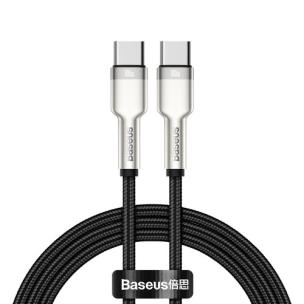 Okładka książki KABEL USB-C DO USB-C BASEUS CAFULE, 100W, 1M (CZARNY) KABEL USB CATJK-C01