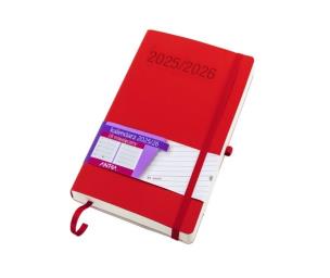 Kalendarz 18 miesięczny A5 TNS czerwony 2025/2026. Autor: -. Multiszop.pl Okładka książki Kalendarz 18 miesięczny A5 TNS czerwony 2025/2026