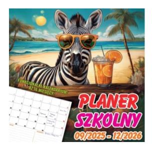 Kalendarz 2025/2026 trójdzielny planer szkolny. Wydawca: Evena. Multiszop.pl Opakowanie Kalendarz 2025/2026 trójdzielny planer szkolny
