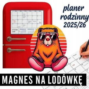 Kalendarz 2025/26 planer rodzinny magnes Kapibara. Wydawca: Evena. Multiszop.pl Opakowanie Kalendarz 2025/26 planer rodzinny magnes Kapibara
