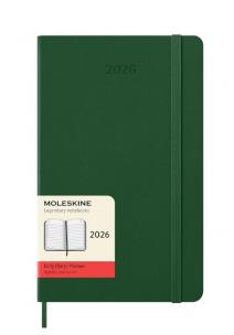 Kalendarz 2026 12M Moleskine L dzienny Myrtle Green 13x21cm. Wydawca: Moleskine. Multiszop.pl Opakowanie Kalendarz 2026 12M Moleskine L dzienny Myrtle Green 13x21cm